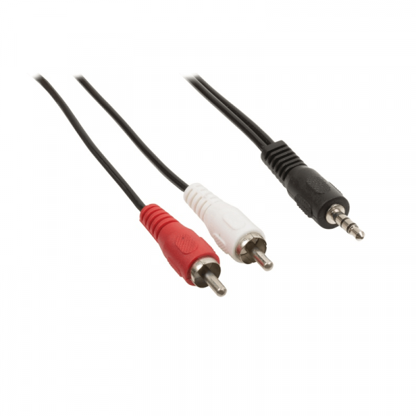 Stereo Tulp (m) - 3,5mm Stereo Jack (m) Kabel - 3 meter - Zwart