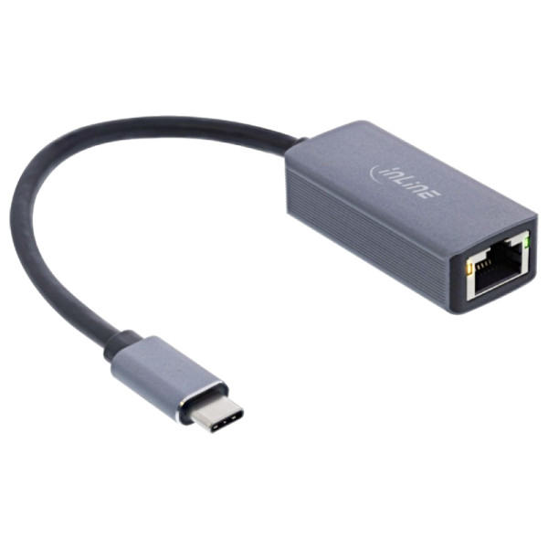 USB-C (m) naar RJ45 (v) Gigabit Ethernet Adapter - 0,15 meter - Grijs