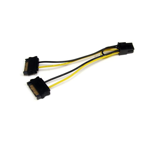 StarTech 15cm SATA Voeding naar 6-pins PCI Express Videokaart Voeding Verloopkabel