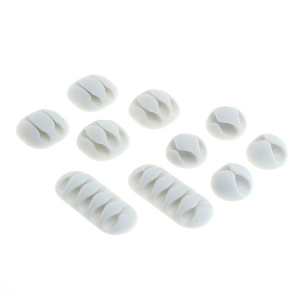 Kabelclip set - Diverse clips - 10 stuks - Wit