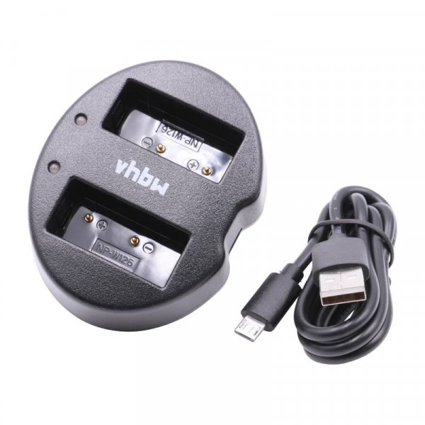 Tweevoudige Accu oplader voor Fuji Fujifilm NP-W126 Accu's - Zwart
