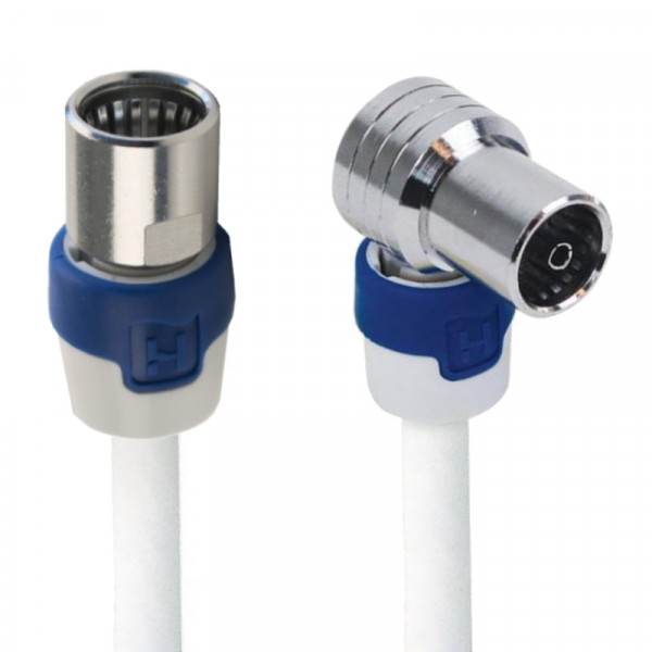 4G Coax Antennekabel - F-connector - IEC Haaks (v) - Hirschmann connectoren - 1,5 meter - Wit