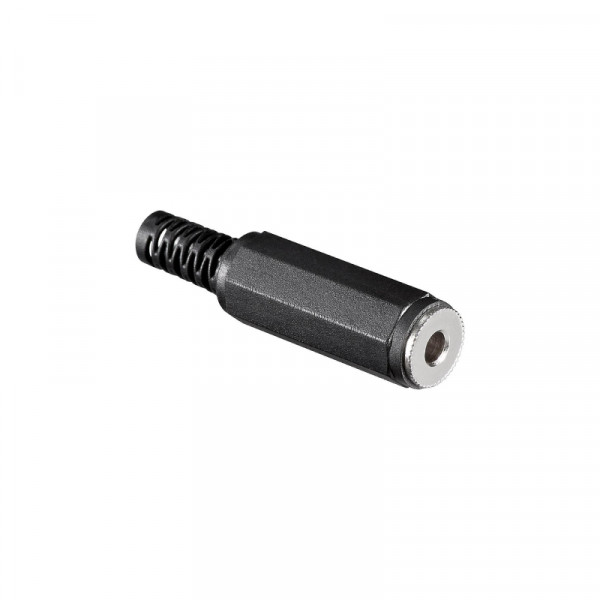 Soldeerbare 3,5mm Mono Jack Connector (v) - Met Grommet - Zwart