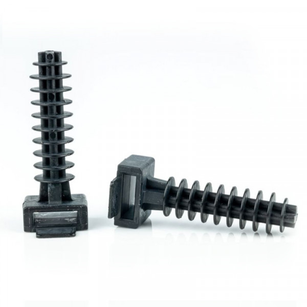 Muurpluggen voor kunststof Kabelbinders tot 9mm breed - 100 stuks - Zwart
