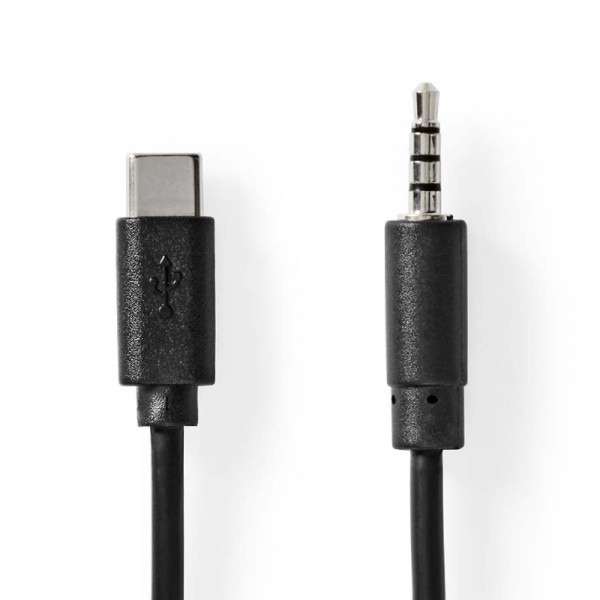USB-C (m) naar 3.5mm Stereo Jack (m) Adapterkabel - 1 meter - Zwart