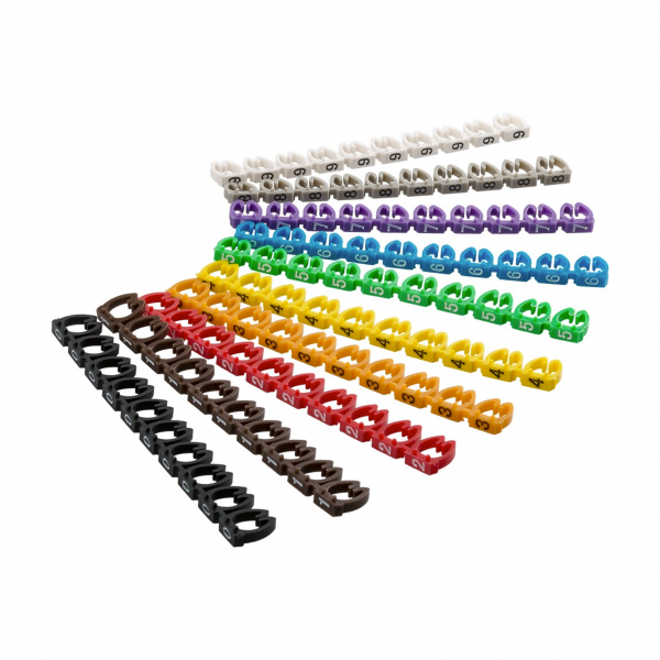 Kabel Markeringen Cijfers - 4 tot 6mm - 100 stuks - Diverse kleuren