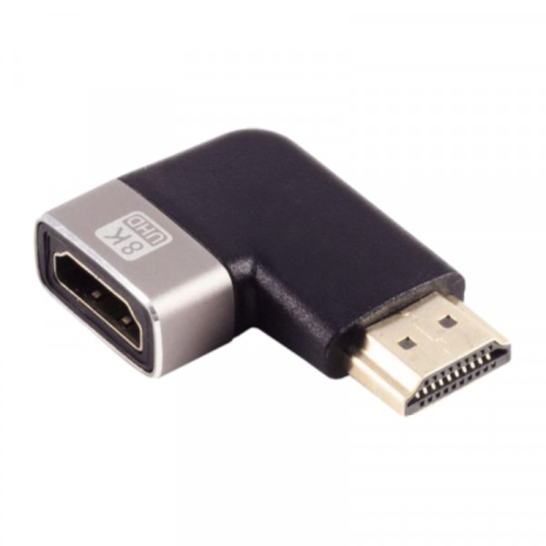 HDMI 2.1 Adapter - Haaks naar links - Premium - 8K 60Hz - Zwart