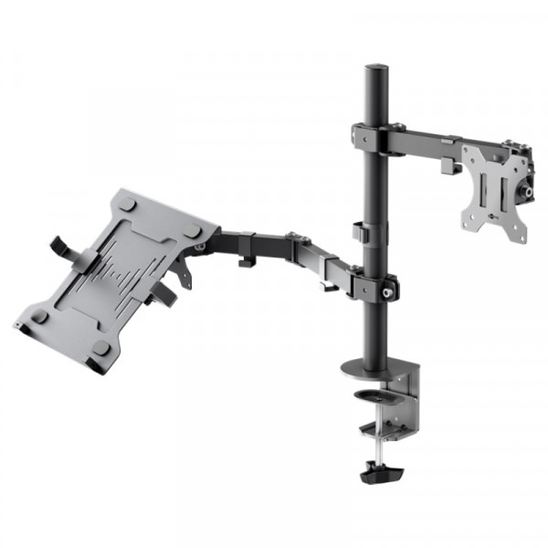 Bureaubeugel voor 17-32 inch scherm - Met laptophouder - Full motion - Tot 9kg - Zwart