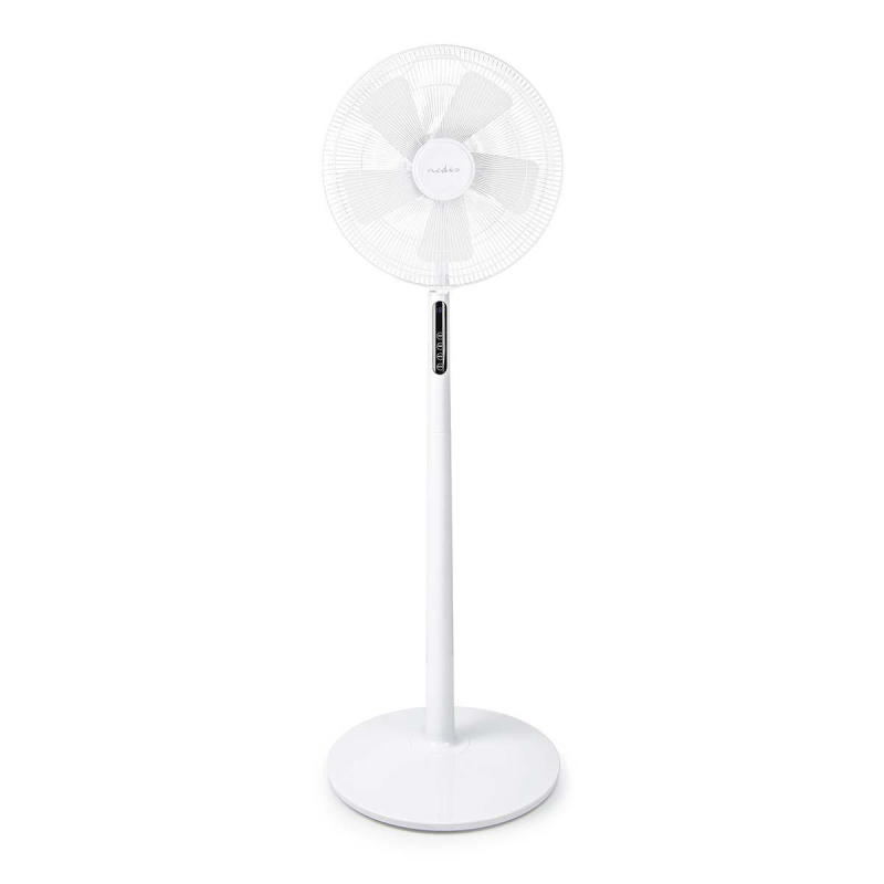 Nedis Staande Ventilator | Diameter: 400 mm | 3 Snelheden | Zwenkfunctie | 45 W | LED-Scherm | Uitschakeltimer | Afstandsbediening | Wit