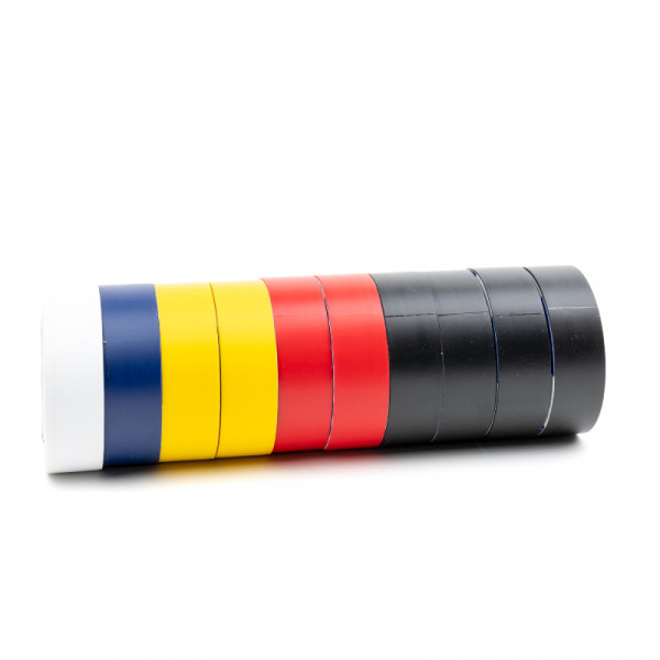 WKK Isolatie Tape - 19mm breed - 10 stuks - 5 kleuren - 10 meter per rol