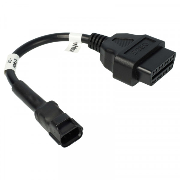 OBD2 Adapterkabel voor Kymco en Kawasaki J125 en J300 - 3 naar 16-pins - 0,15 meter - Zwart