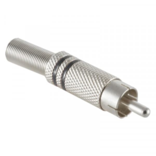 Soldeerbare Mono Tulp Connector (m) - Metaal - Zilver - Zwart accent