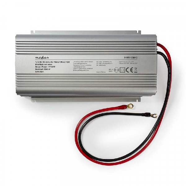 12V naar 230V Gemodificeerde Sinus Spanningsomvormer - 1700W - Zilver