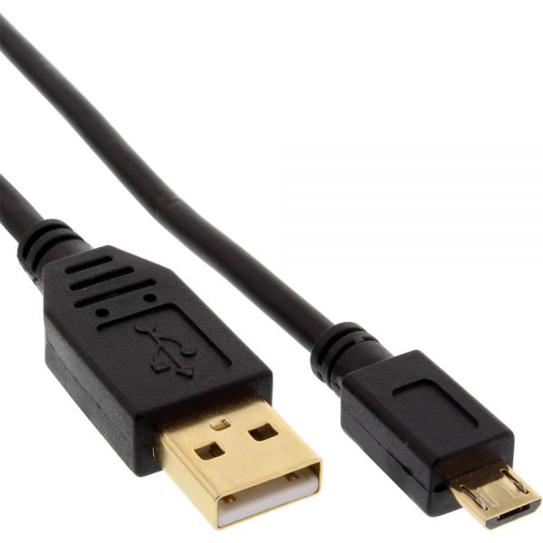 InLine 2m USB 2.0 A - micro B USB-kabel USB A Micro-USB B Zwart