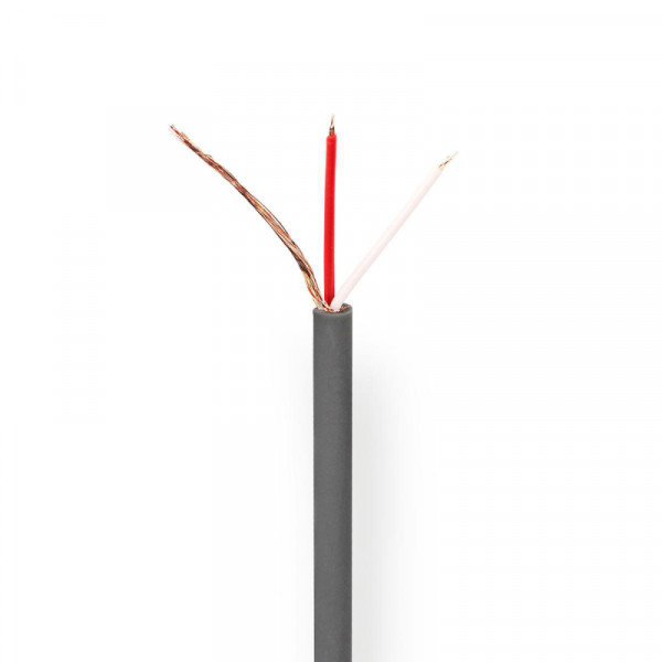 Microfoonkabel - 2 x 0,125mm2 - Grijs - Per meter