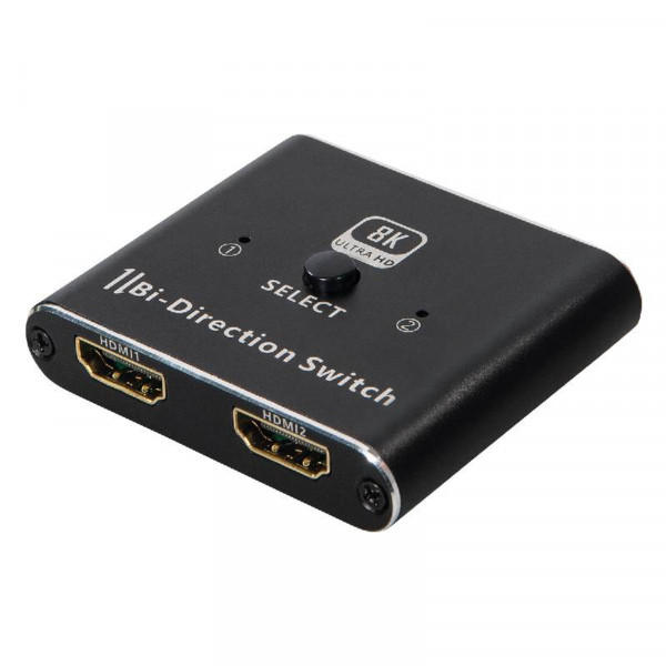 HDMI Schakelaar - 2-poorts - 8K 60Hz - Metaal - Zwart