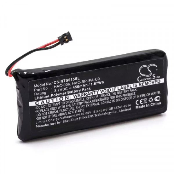 Accu voor Nintendo Switch Controller - HAC-015 - 3,7V - 450 mAh - Zwart