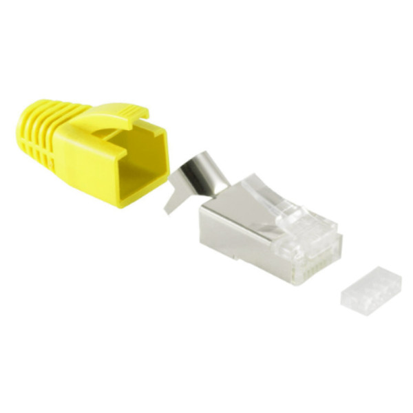 RJ45 Stekker met Gele Tule - CAT5 en CAT6 - Per stuk - 8P8C - STP - Trekontlasting