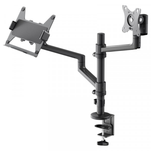 Bureaubeugel voor 17-32 inch scherm - Met laptophouder - Full motion - Tot 9kg - Pro - Zwart