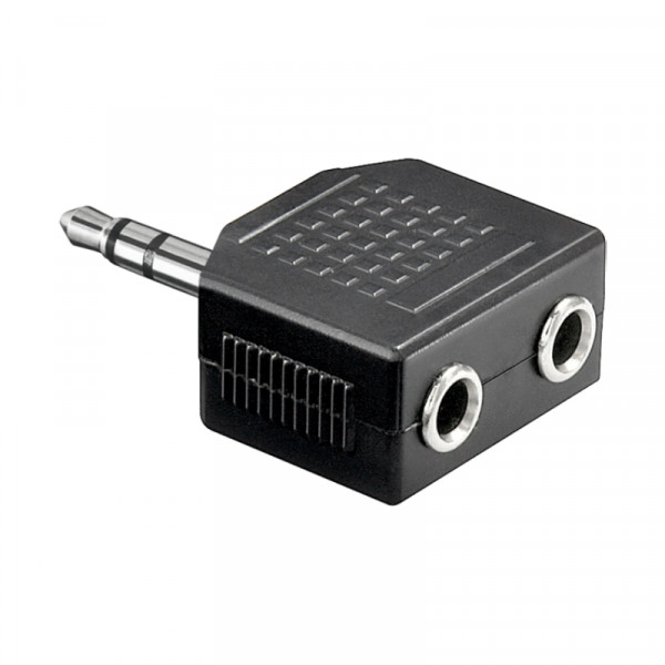 3,5mm (m) - 2x 3,5mm Stereo Jack (v) Splitter Adapter - Zwart