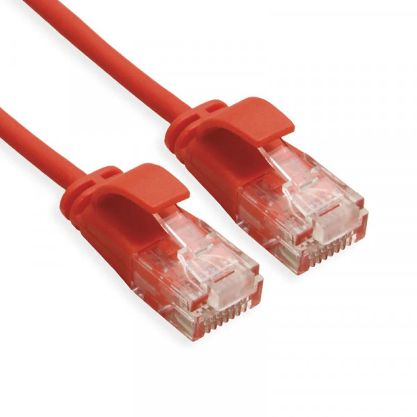 UTP CAT6A Slimline 10 Gigabit Netwerkkabel - CU - 0,15 meter - Rood