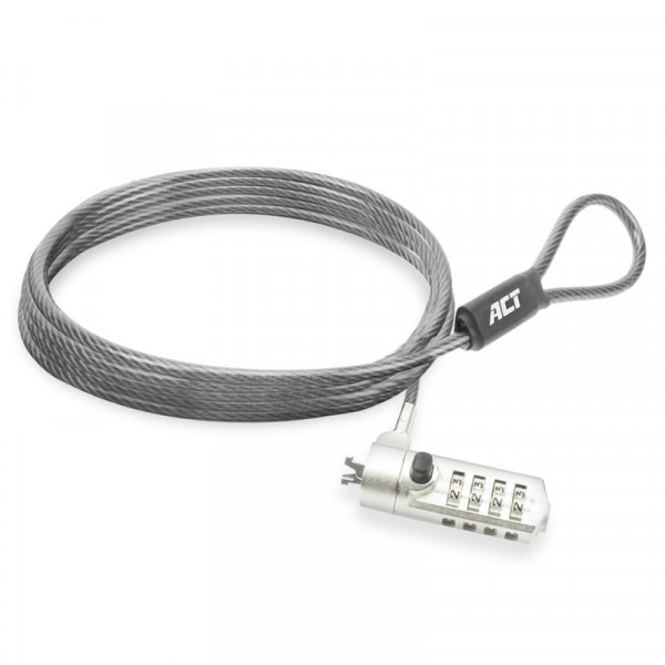 Nano laptopslot met cijfercode - Voor Nano security lock 2,5 x 6mm - 10.000 combinaties - Grijs