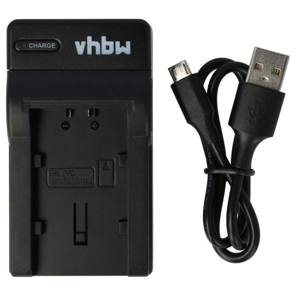 Accu oplader voor JVC BN-VG107, VG114, VG121 en vergelijkbare Accu's - Zwart