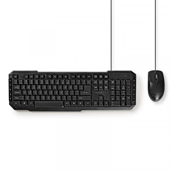 Bedrade Muis en Keyboard Standaard USB US International Zwart