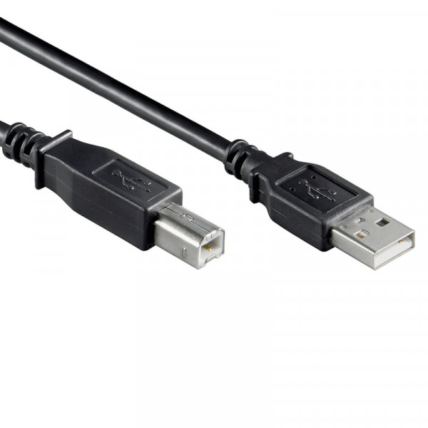 USB-A naar USB-B Aansluitkabel - USB 2.0 - 1 meter - Zwart