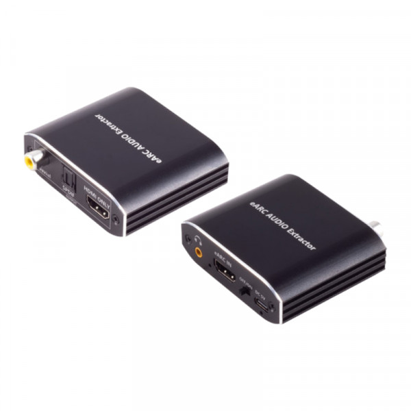 HDMI eARC Extractor - LPCM en PCM - Met optische toslink en 3,5mm Stereo Jack aansluiting - Zwart