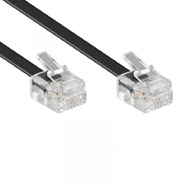 Telefoonkabel 5m zwart RJ11