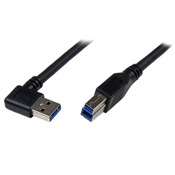 StarTech 1 m zwarte SuperSpeed USB 3.0-kabel - rechtshoekig A naar B - M/M