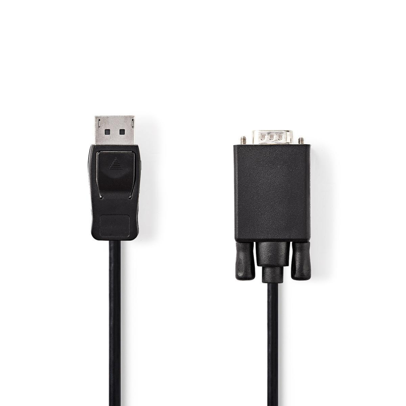 VGA-Kabel | DisplayPort Male | VGA Male | Vernikkeld | Maximale resolutie: 1080p | 1.00 m | Rond | PVC | Zwart | Label