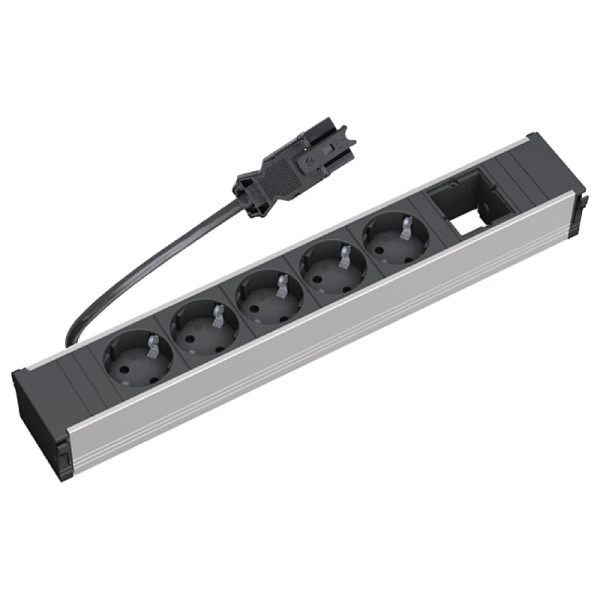 Bachmann Coni Lang - 5x Schuko - 1x Leeg - 0,15 meter eGST (m) - Zwart