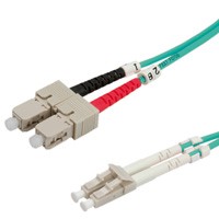 Value Fibre Optic Jumper Cable, 50/125µm, LC/SC, OM3, turquoise 2 m Glasvezel kabel Turkoois