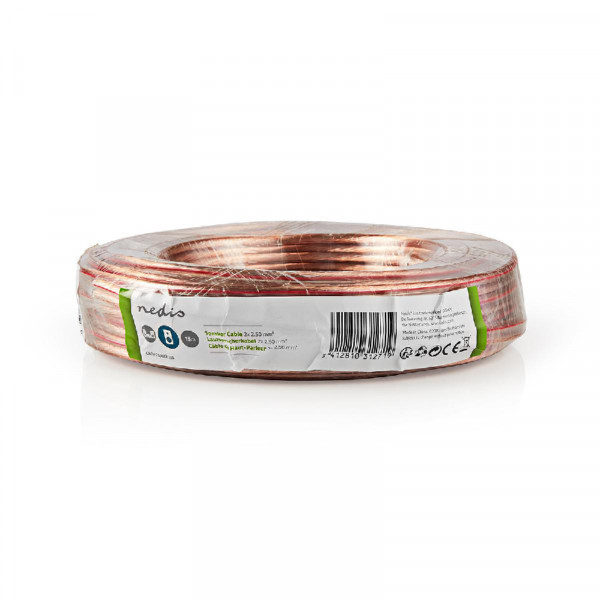 Luidsprekerkabel CCA 2 x 2,5mm2 - Transparant - 15 meter