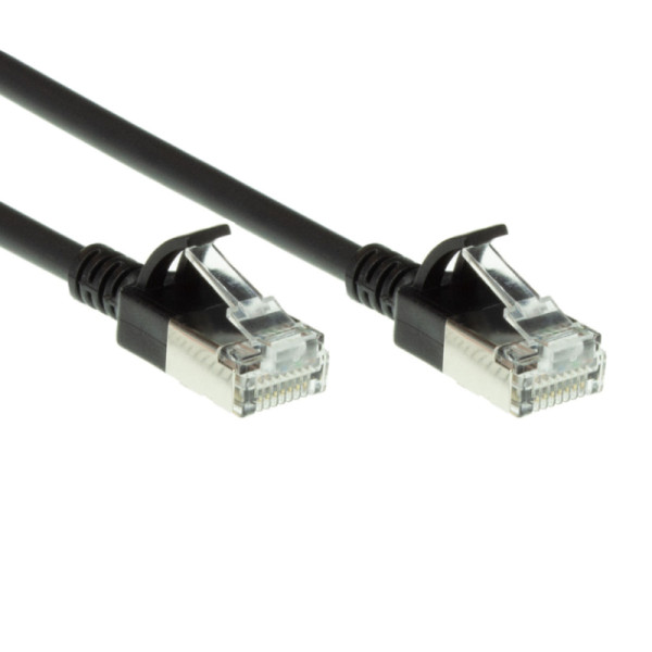 FTP CAT6A Slimline 10 Gigabit Netwerkkabel - CU - 0,5 meter - Zwart