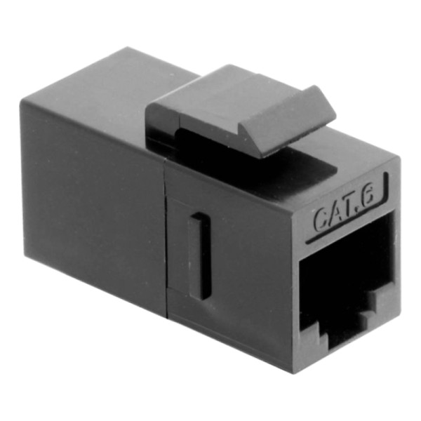 UTP CAT6 Gigabit Netwerk Keystone voor Patchpaneel - RJ45 (v) naar RJ45 (v) - Zwart