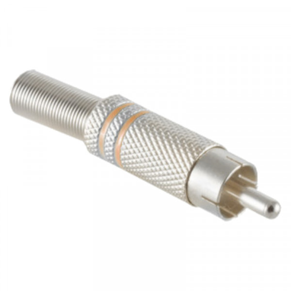 Soldeerbare Mono Tulp Connector (m) - Metaal - Zilver - Geel accent