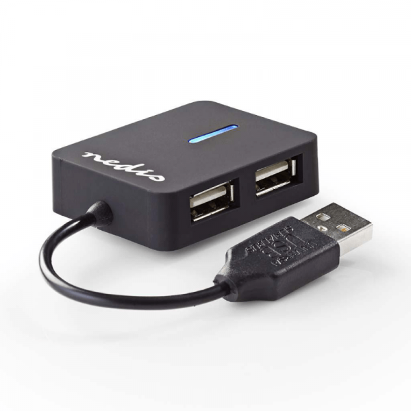 4 Poorten Hub USB 2.0 Reis Zwart