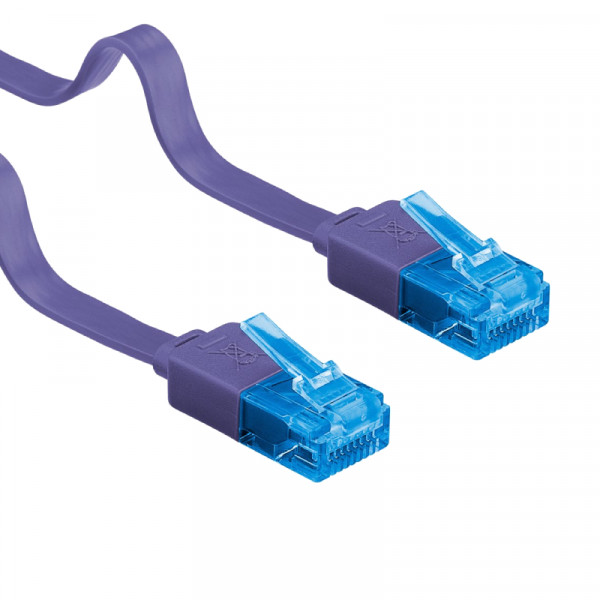 UTP CAT6A 10 Gigabit Netwerkkabel - plat - CU - 1 meter - Paars