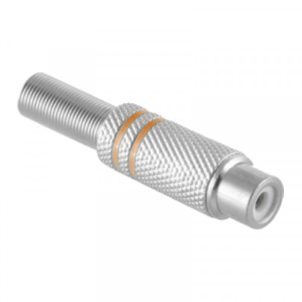 Soldeerbare Mono Tulp Connector (v) - Metaal - Zilver - Geel accent