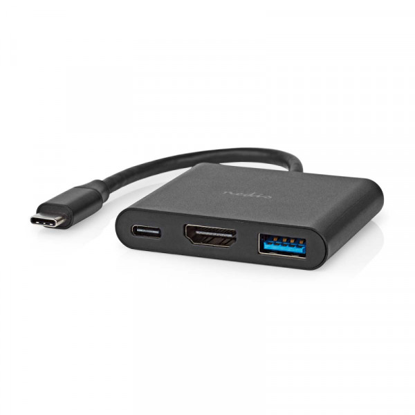 USB-C Multiport Adapter - USB 3.2 Gen 1 - USB-A, HDMI - USB-C - Zwart