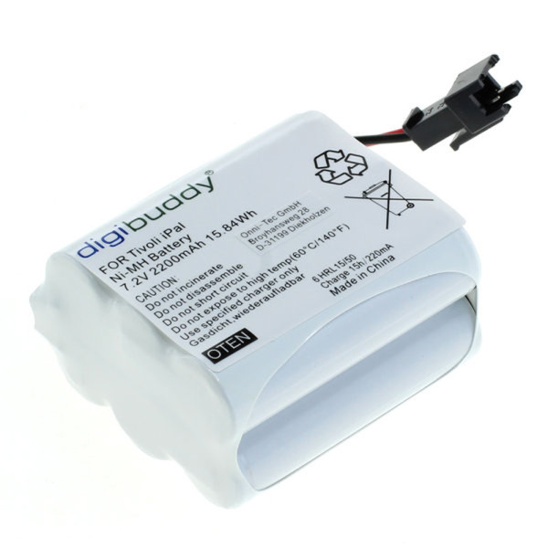 Accu voor Tivoli PAL / iPAL / PAL+ / PAL BT - 7,2V - 2200mAh - 2-polig - Wit