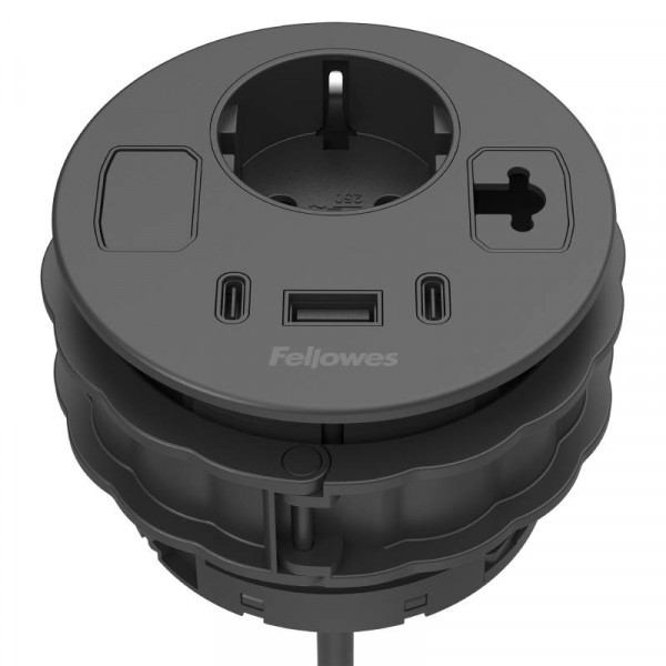 Power Spot XL - 1x Schuko - 1x USB-A, 2x USB-C, 1x kabeldoorvoer - 80mm - 1,7 meter eGST (m) - Zwart