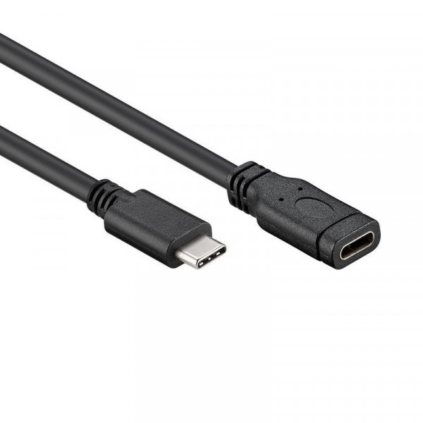 USB C verlengkabel 1 meter zwart