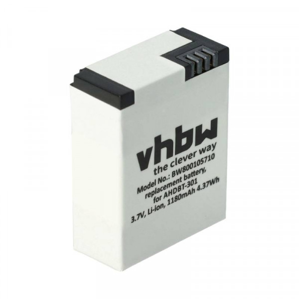 Accu voor GoPro Hero 3 - 3,7V - 1180mAh - Wit