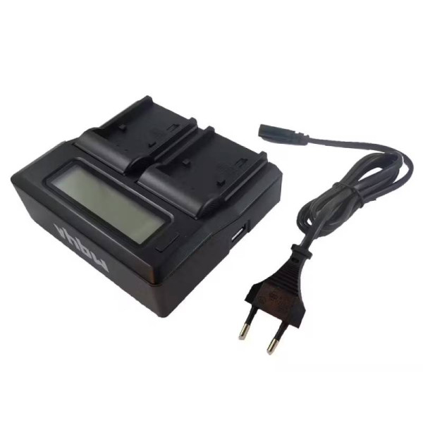 Tweevoudige Accu oplader voor Sony NP-FW50, diverse Alpha en Cybershot Accu's - Zwart