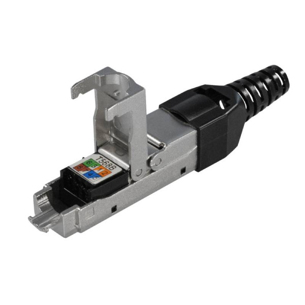 Toolless Netwerkkabel Koppelstuk - Tot CAT8.1 - LSA - 8P8C - Met grommet - STP - Metaal - Zwart
