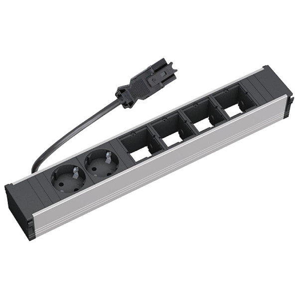 Bachmann Coni Lang - 2x Schuko - 4x Leeg - 0,15 meter eGST (m) - Zwart